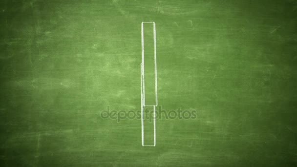 Hand Drawn High Voltage Sign Spinning Green Chalkboard Seamless Loop — Stock Video