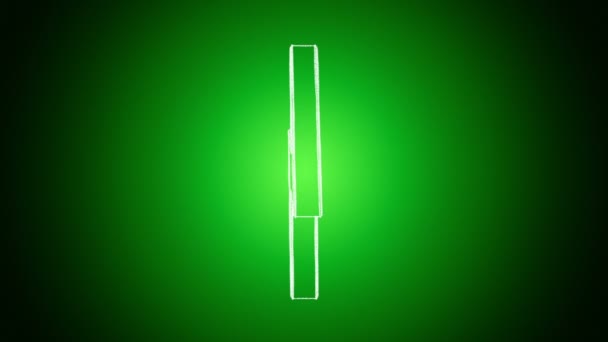 Hand Drawn Isolated High Voltage Sign Spinning Green Background Seamless — Stock Video