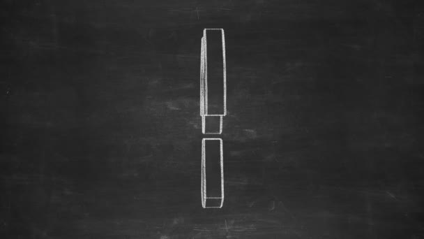 Handgezeichnetes Atomsymbol Das Sich Auf Der Schwarzen Tafel Dreht Nahtlose — Stockvideo