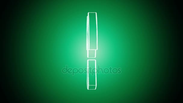 Handgezeichnetes Isoliertes Atomsymbol Das Sich Auf Smaragdgrünem Hintergrund Dreht Nahtlose — Stockvideo