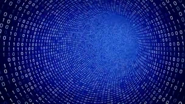 Білий Цифровий Подвійний Тунель Синьому Фоні Безшовна Анімація Циклу Додаткові — стокове відео