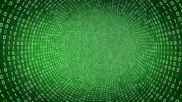 Білий Цифровий Подвійний Тунель Зеленому Фоні Безшовна Анімація Циклу Додаткові — стокове відео