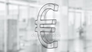 El cam tahta üzerinde dönen Euro simgesini çekilmiş. Siyah kalemi (İpucu kalem hissettim) tarafından boyalı. Sorunsuz döngü animasyon. 4k, Ultra Hd çözünürlük. Daha fazla para sembolleri ve benim portföyünde mevcut renk seçenekleri.