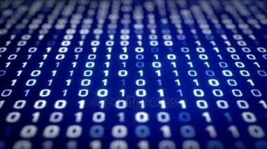 İkili kod ile teknoloji mavi arka plan dijital ekranda aşağıya taşır. Sorunsuz döngü. Daha fazla renk seçenekleri, kamera açıları ve farklı animasyon benim portföyü içinde kullanılabilir. 