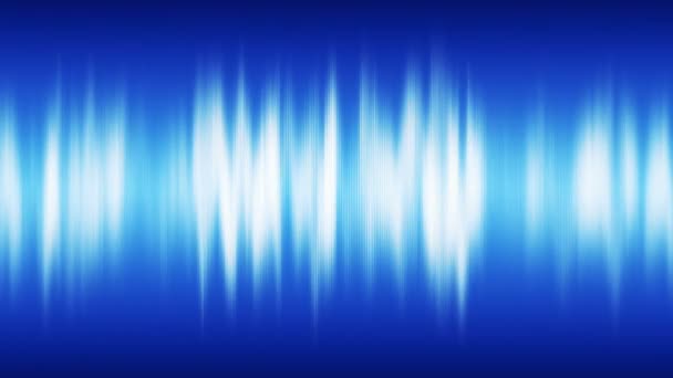 Abstrakte Weiße Audiowelle Auf Blauem Hintergrund Nahtlose Schleife Uhd Ultra — Stockvideo