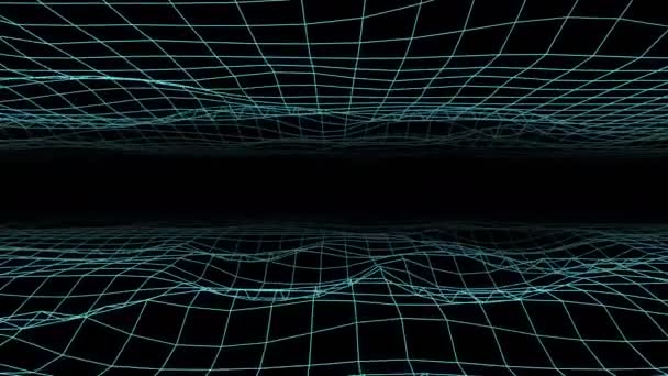 Abstracte Neon Stromen Grid Zwarte Achtergrond Naadloze Loops Uhd Ultra — Stockvideo