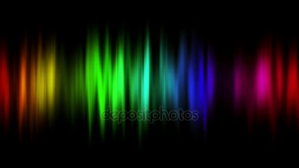 Абстрактная Разноцветная Звуковая Волна Черном Фоне Бесшовный Цикл Разрешение Uhd — стоковое видео