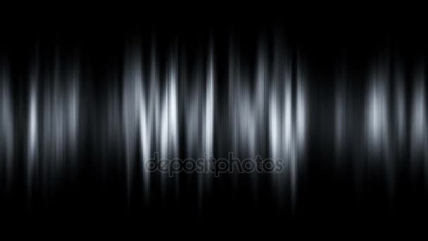 Abstract White Audio Wave Black Background Seamless Loop Uhd Ultra — Stock Video