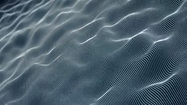 流れる波の背景のアニメーション 灰色の背景に白い線の抽象 私のプロファイルで色のオプション — ストック動画
