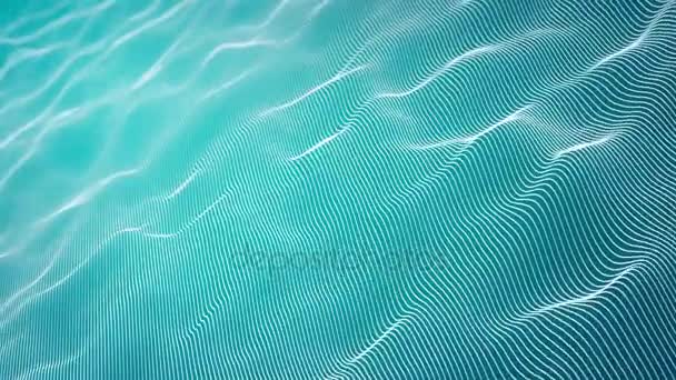 Background Animation Flowing Waves Abstract White Lines Cyan Background More — Stock Video