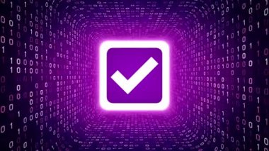 Beyaz işaret simgesi mor arkaplanda mor ikili tünel oluşturur. Kusursuz döngü. Portföyümde daha fazla simge ve renk seçeneği mevcut.