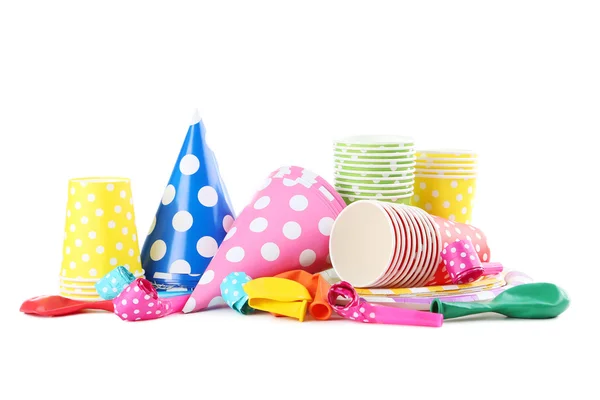 Tasses en papier d'anniversaire avec casquettes — Photo