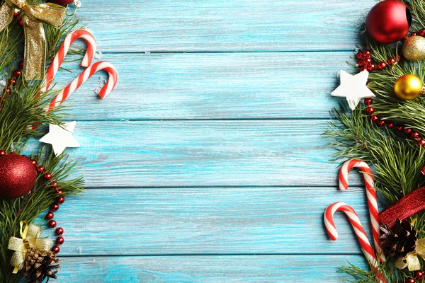 Christmax tree branch with baubles — Stock Photo, Image