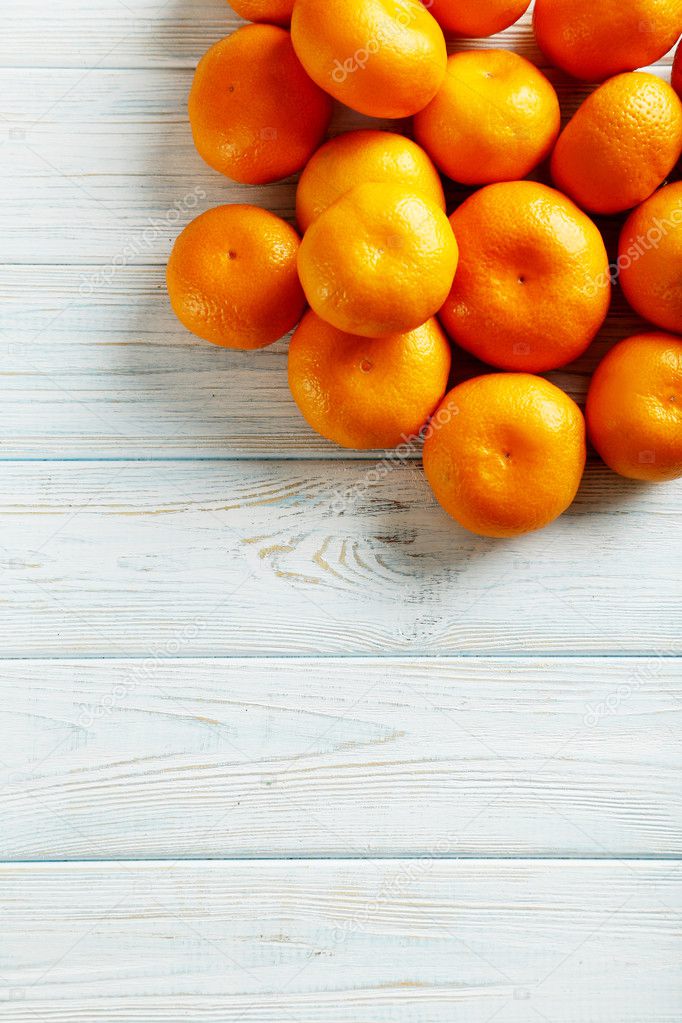 Ripe mandarins on  table
