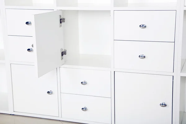 White wooden open boxes — Stock Photo, Image