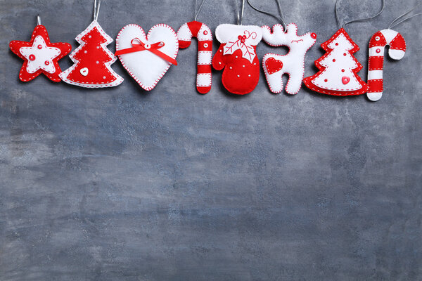 Christmas decorations on  table