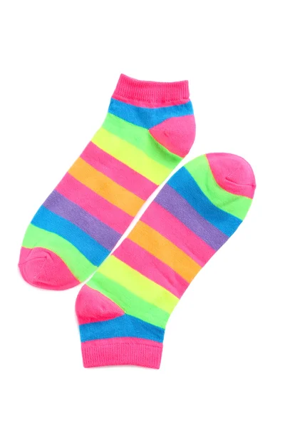 Színes zokni elszigetelt — Stock Fotó