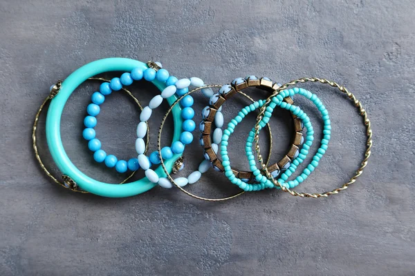 Beautiful bracelets on  table — Stock Photo, Image