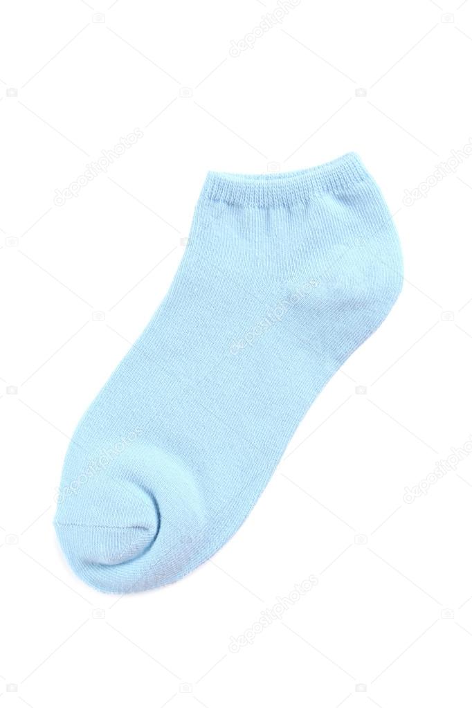 Blue sock isolated 
