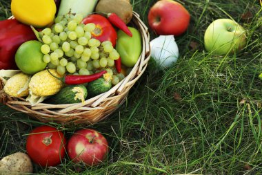 Olgun ve lezzetli meyve ve sebze 