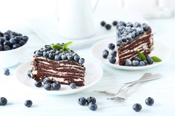 Вкусные кусочки пирога с черникой — стоковое фото