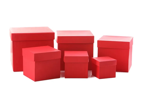 Stacks of red boxes — Stock Photo, Image