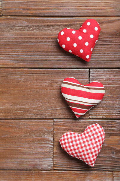 Love hearts on  table