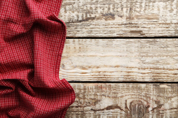 Red napkin on table