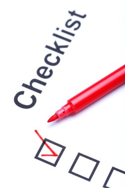 Kağıt üzerindeki onay kutularına