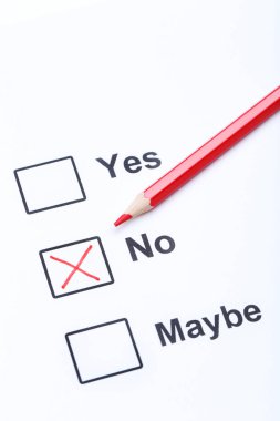 Onay kutularını Evet, hayır ve belki de 