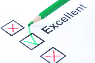 Kağıt üzerindeki onay kutularına