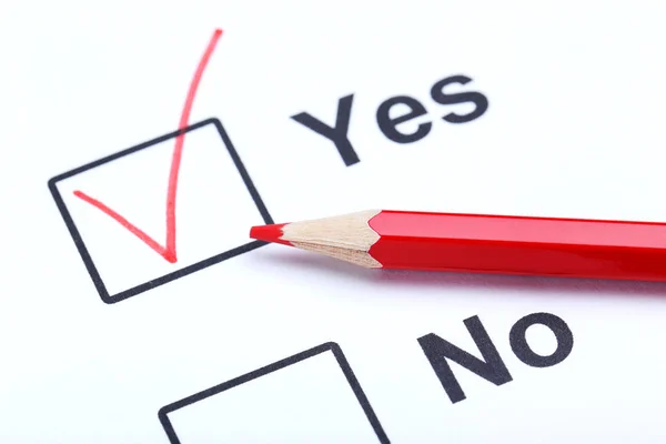 Check boxes yes and no — Stock Photo, Image
