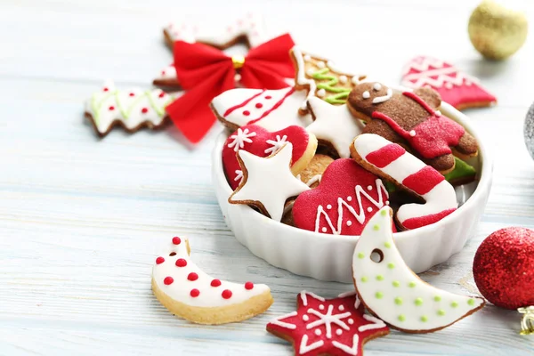 Christmas cookies in bowl — Stock Photo, Image