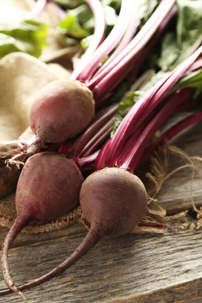 Fresh beets on  table