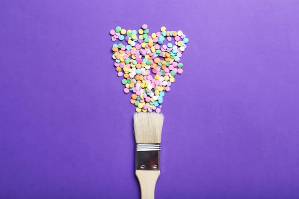 Spruzzi colorati con pennello — Foto Stock
