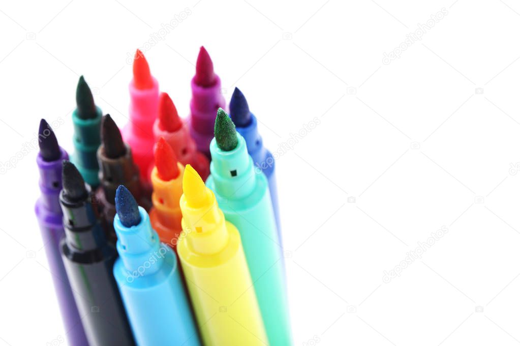 Felt-tip pens on white 