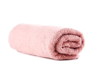 Beyaz üzerine pembe havlu 