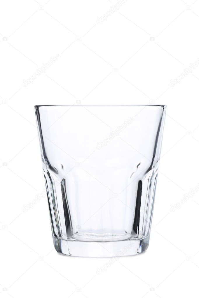 Empty glass on a white