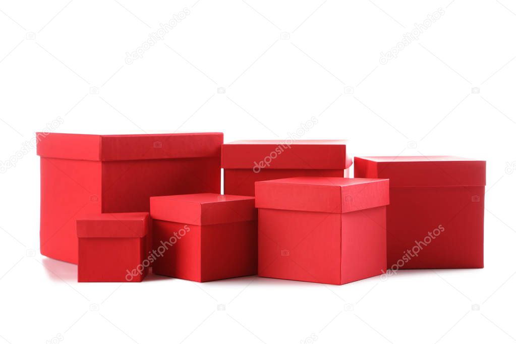 Stack of red boxes 