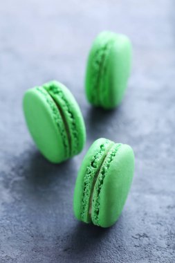 Yeşil macarons yakın çekim