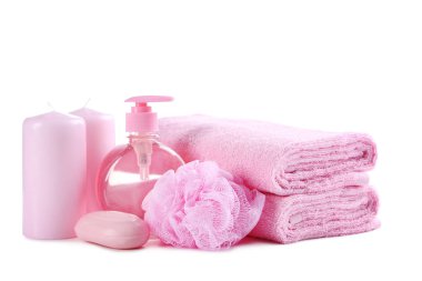 Sabun ve WISP ile pembe havlu