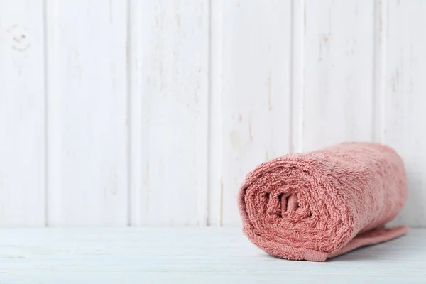 Brown towel on white background — Stock Photo, Image