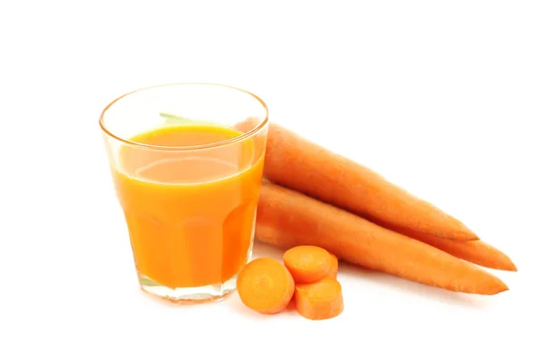 Fresh carrot juice in glass — Stock Photo, Image