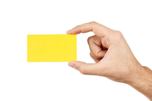 Hand with business card