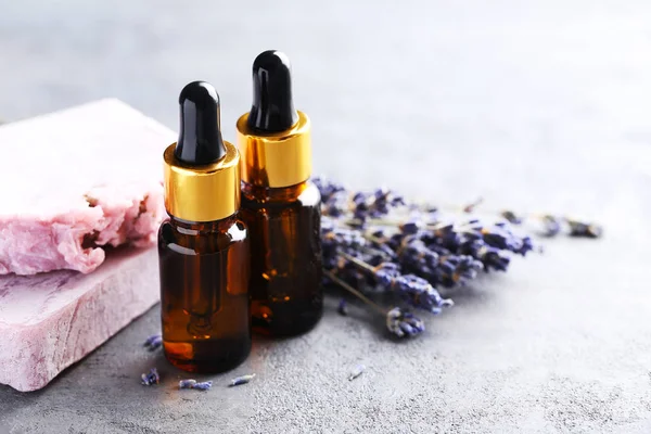 Lavender oil with soap — Stock Photo, Image