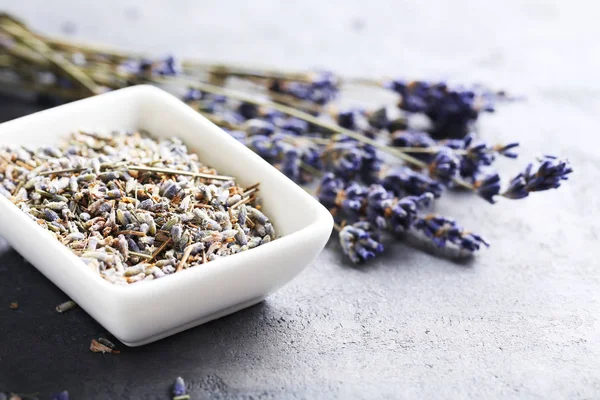 Lavender flowers in bowl