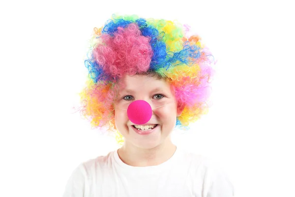 Retrato de niño payaso sonriente — Foto de Stock