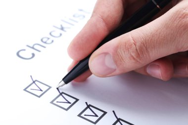 filling of checklist with checkboxes clipart