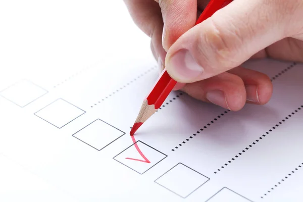 Filling of checklist with checkboxes — Stock Photo, Image