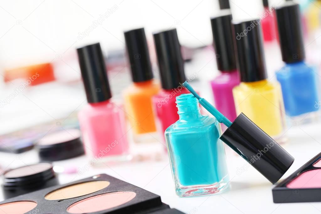 Colourful nail polish 